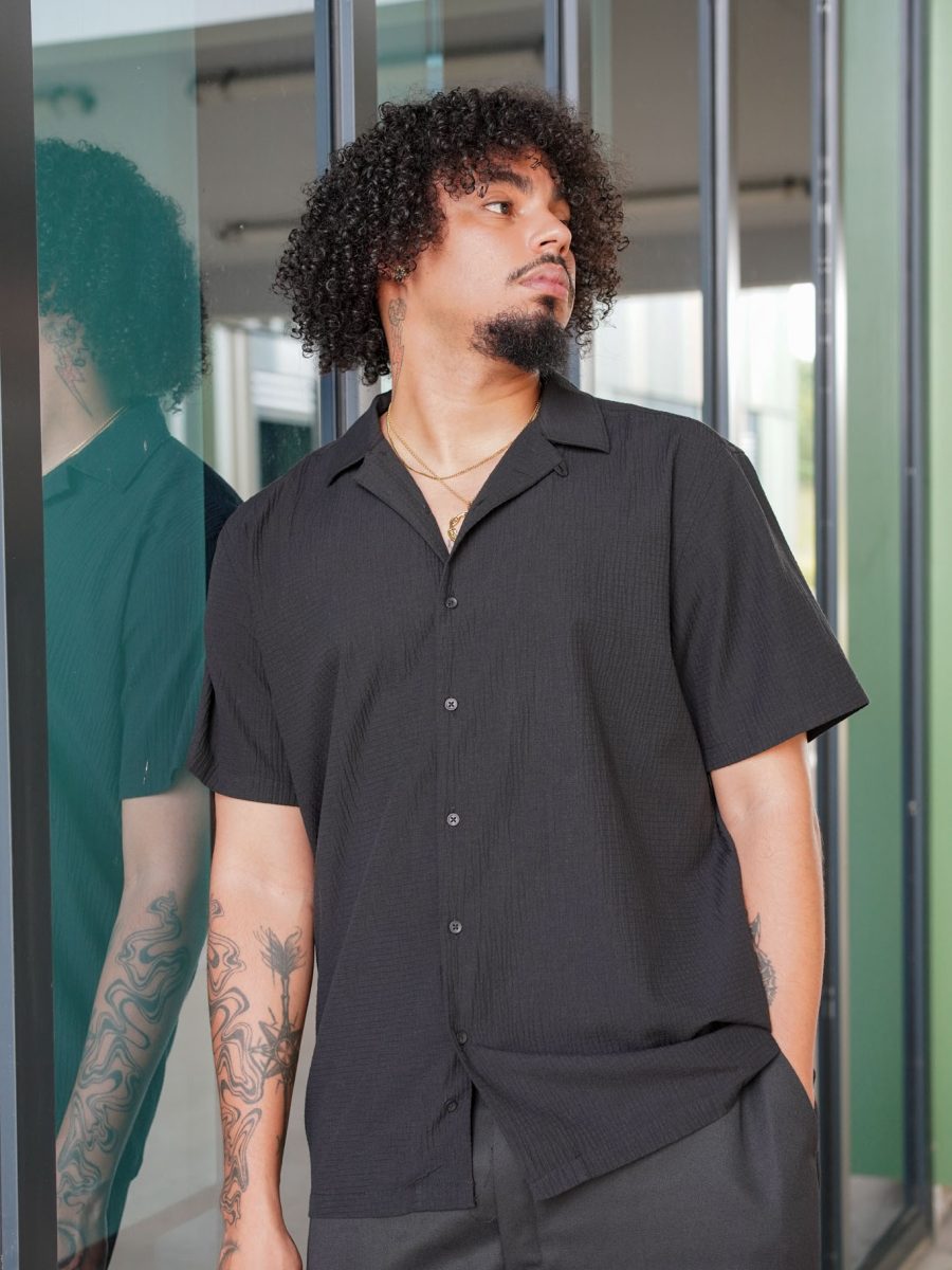 Chemise noire légère quotidien