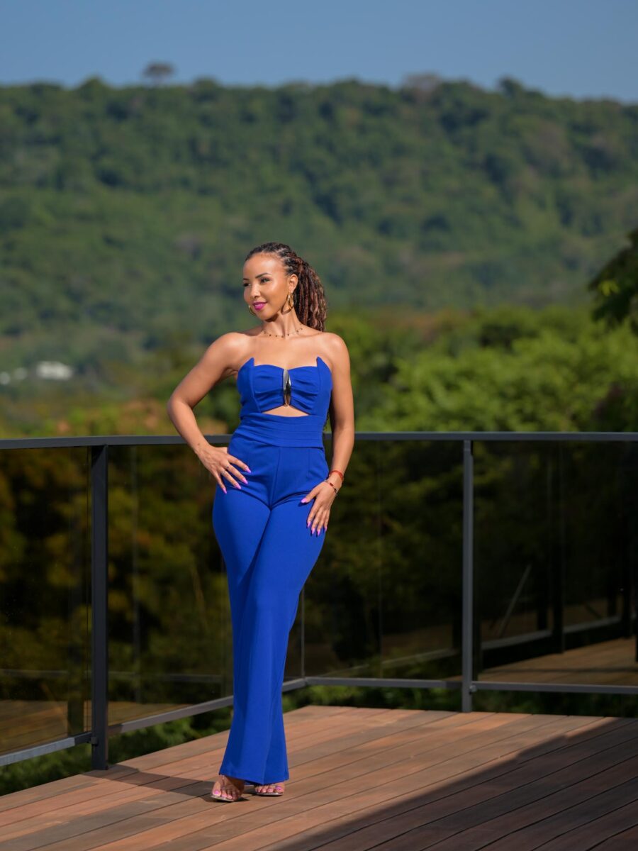 Combinaison bleue bustier