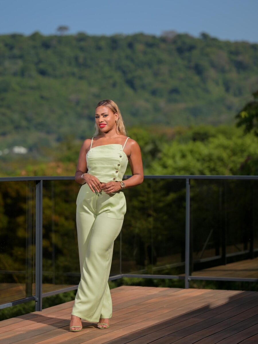 Ensemble pantalon vert pastel