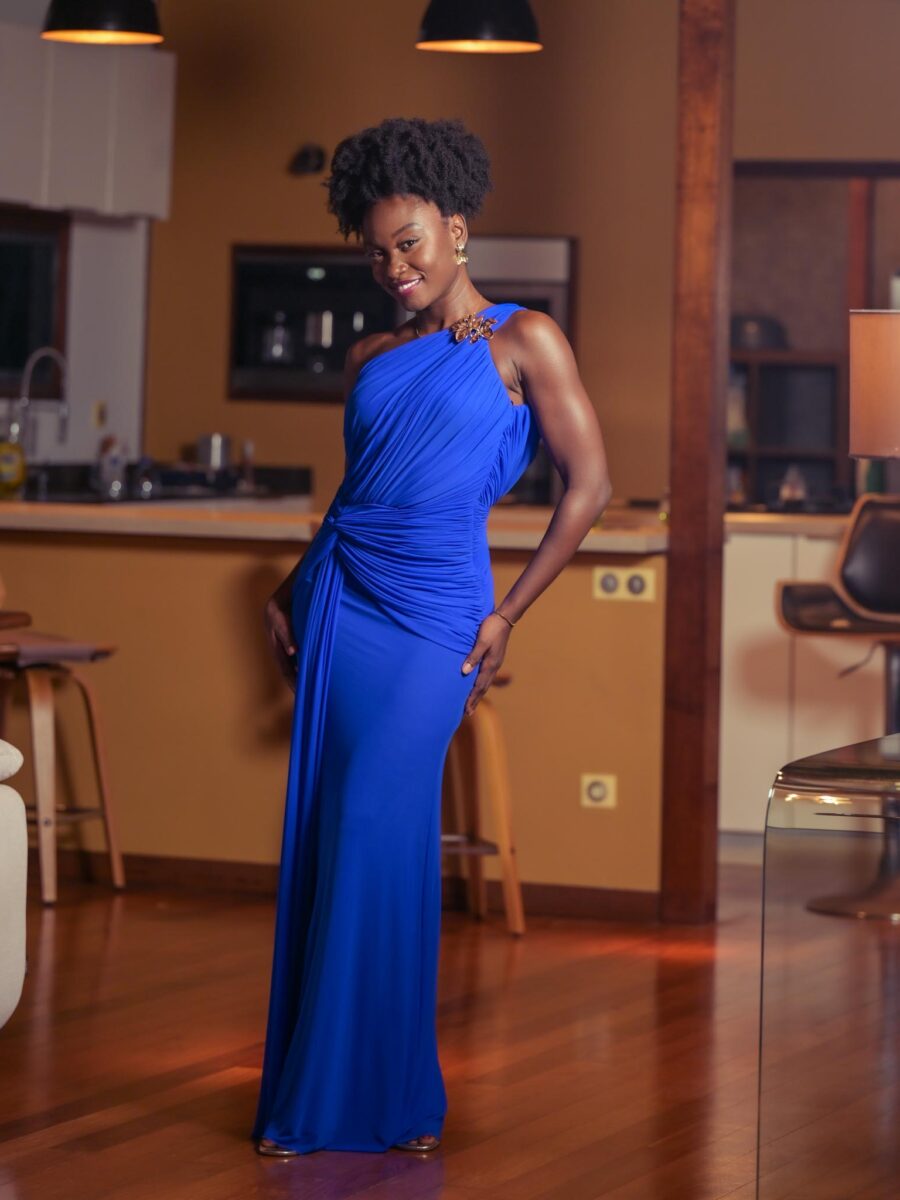 Longue robe bleue