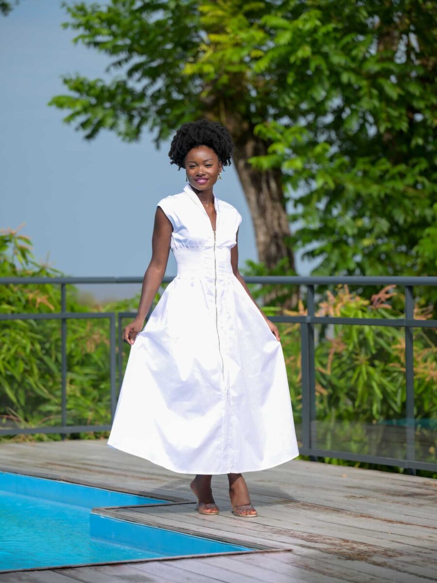 Robe longue à fermerture